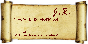 Jurák Richárd névjegykártya